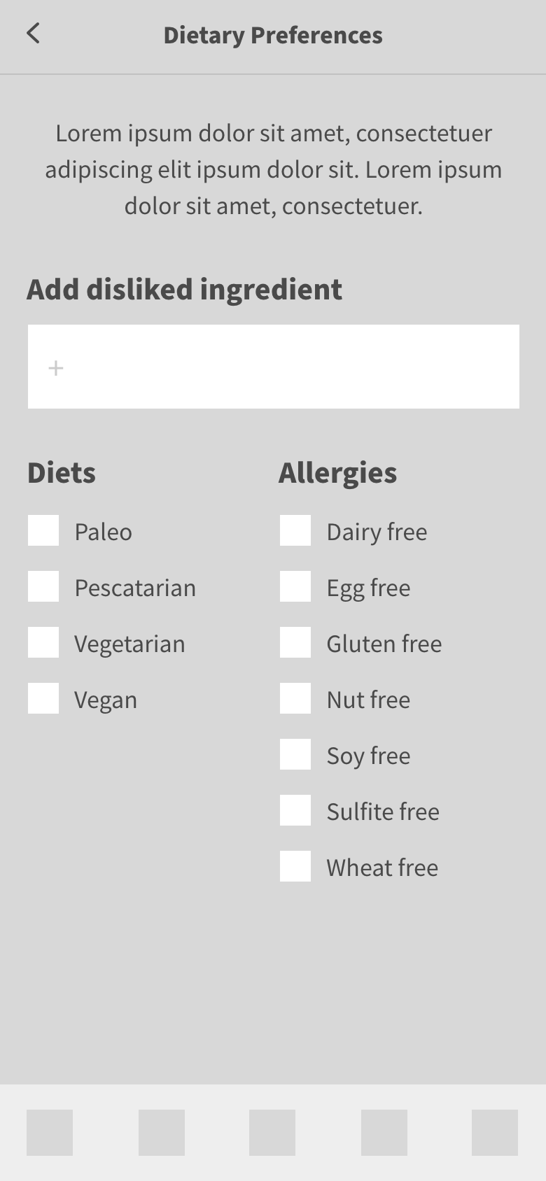 Dietary Preferences